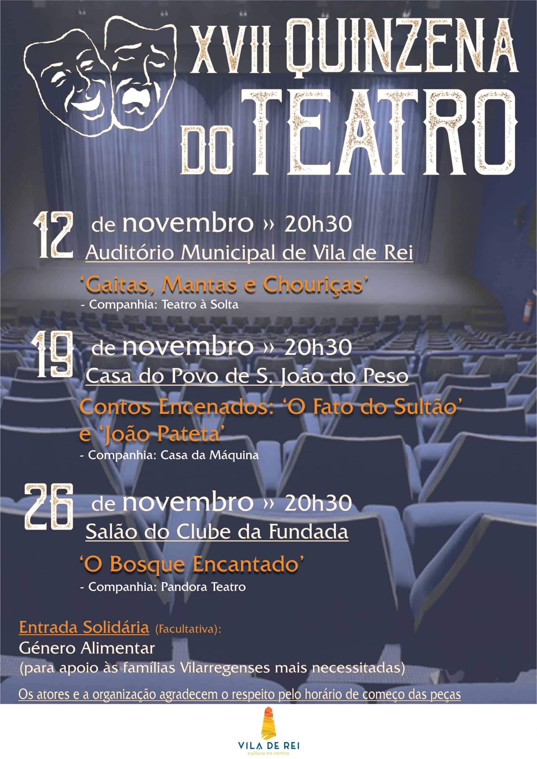 Vila de Rei – Quinzena de Teatro Solidário regressa a 12 novembro